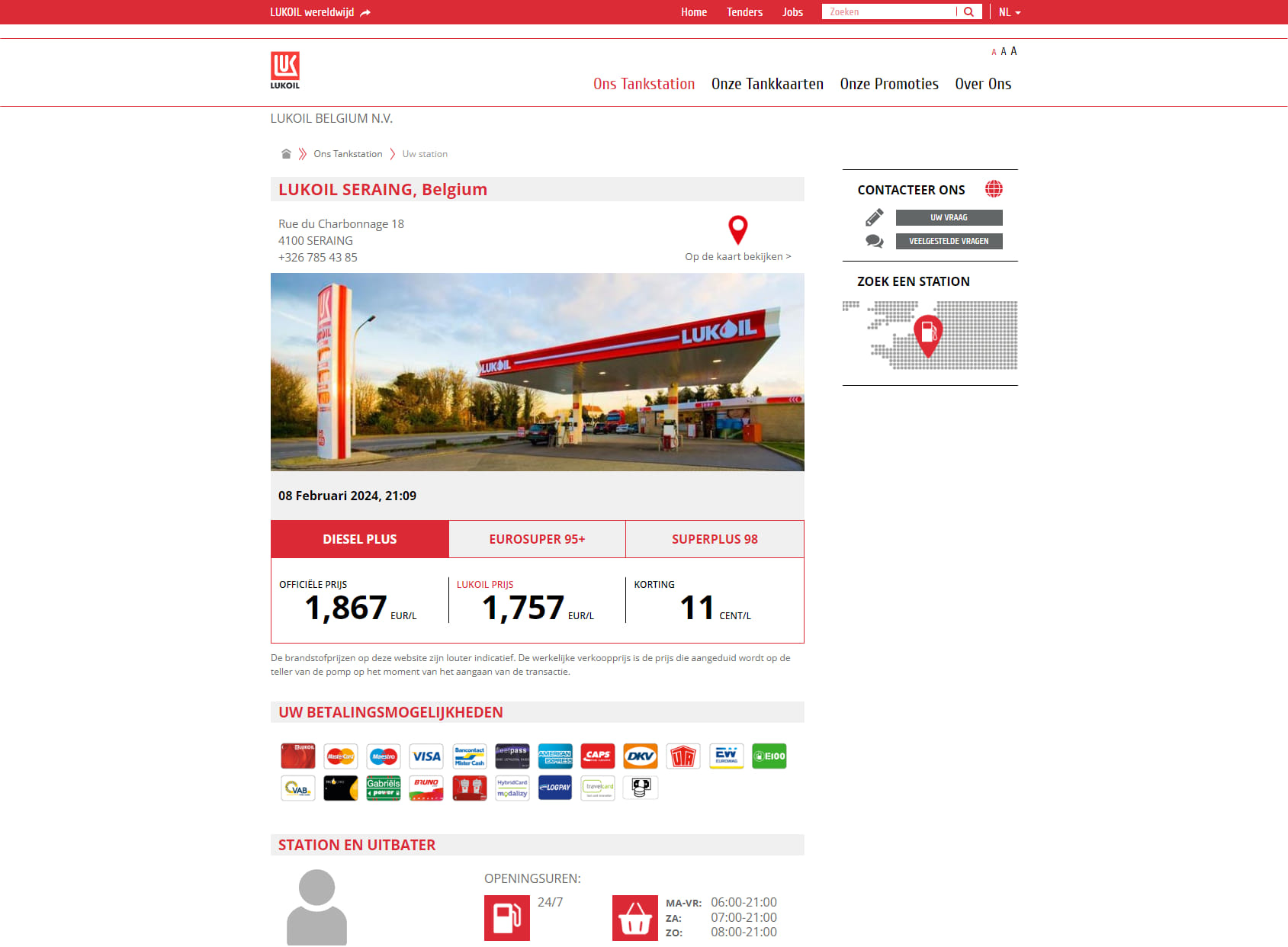 LUKOIL Seraing Charbonnage CARREFOUR DELIWAY