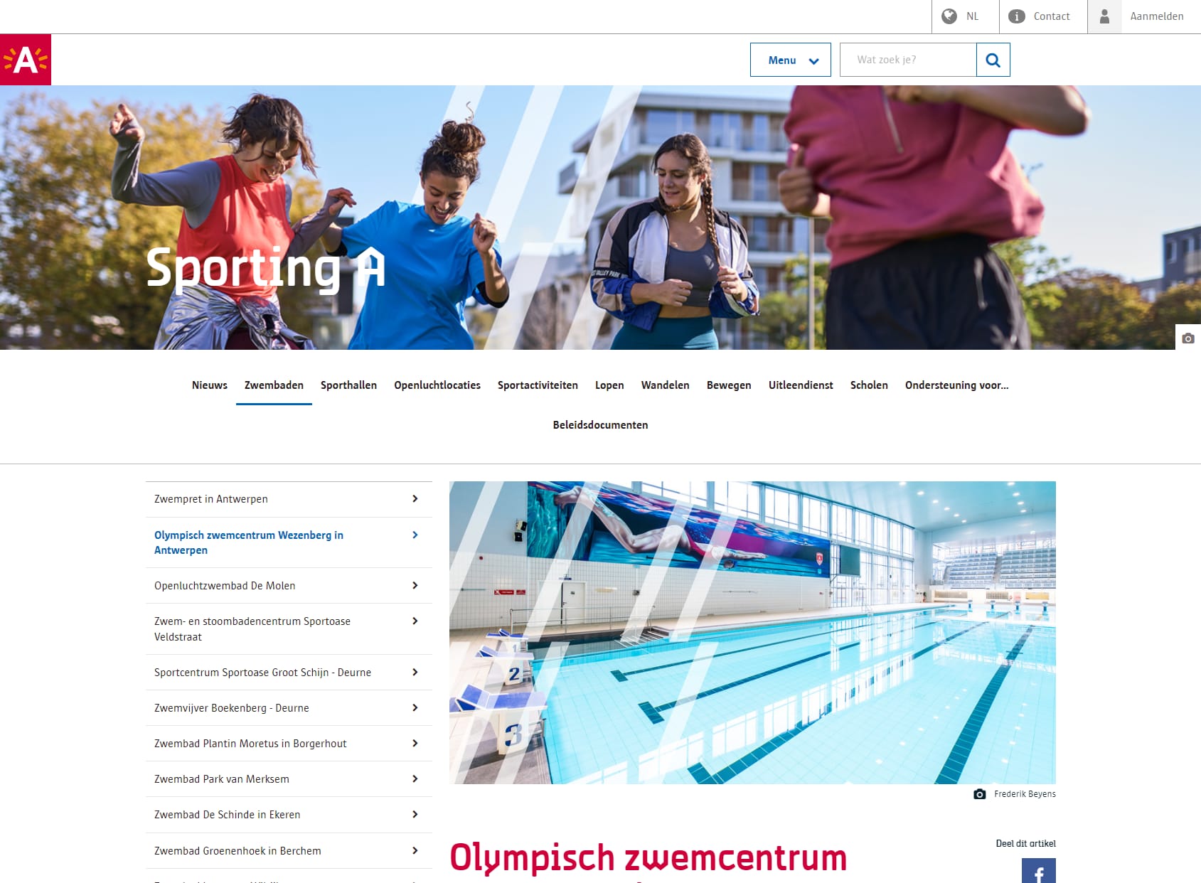 Olympic swimming center Wezenberg