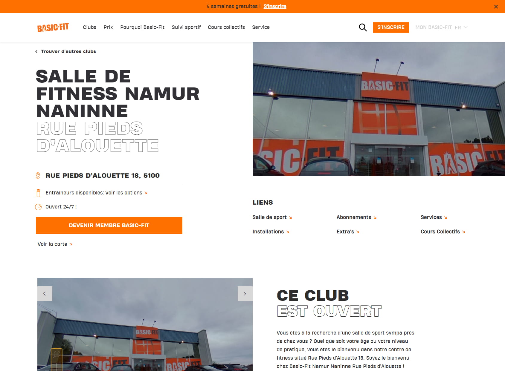 Basic-Fit Namur Naninne Rue Pieds d’Alouette 24/7